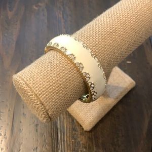 White and gold Stella & Dot bangle